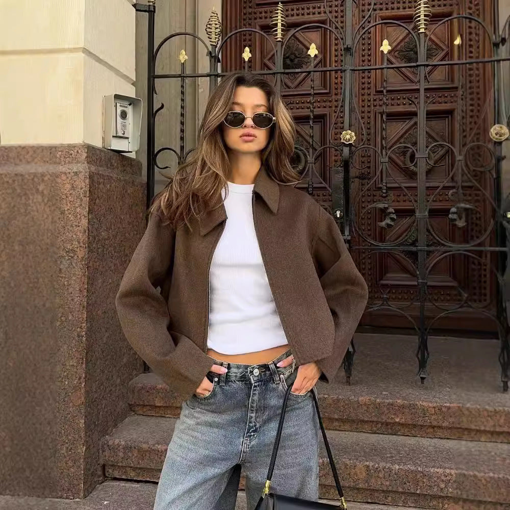 Retro Herbstmantel Damen | Doppelreihiger Mantel