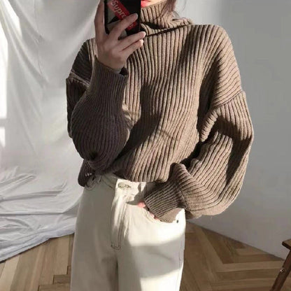 Vogler | Luxuriöser Pullover mit Rollkragen und Ballonärmeln