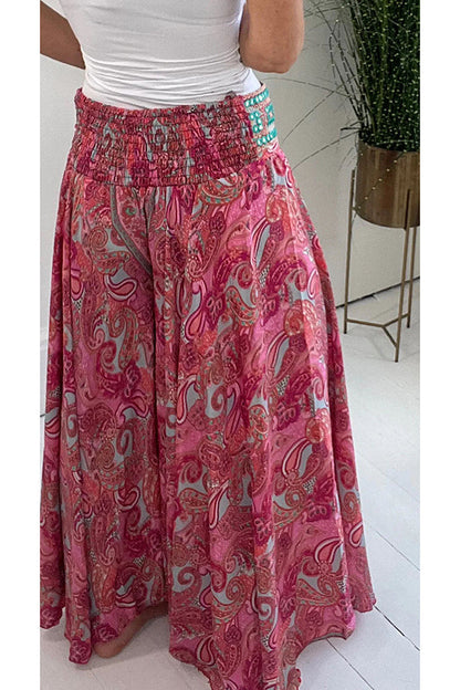 Ethnisches Paisley-Druck elastischer Patchwork-Taillen-Leichtgewicht-Hosen