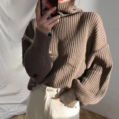 Vogler | Luxuriöser Pullover mit Rollkragen und Ballonärmeln